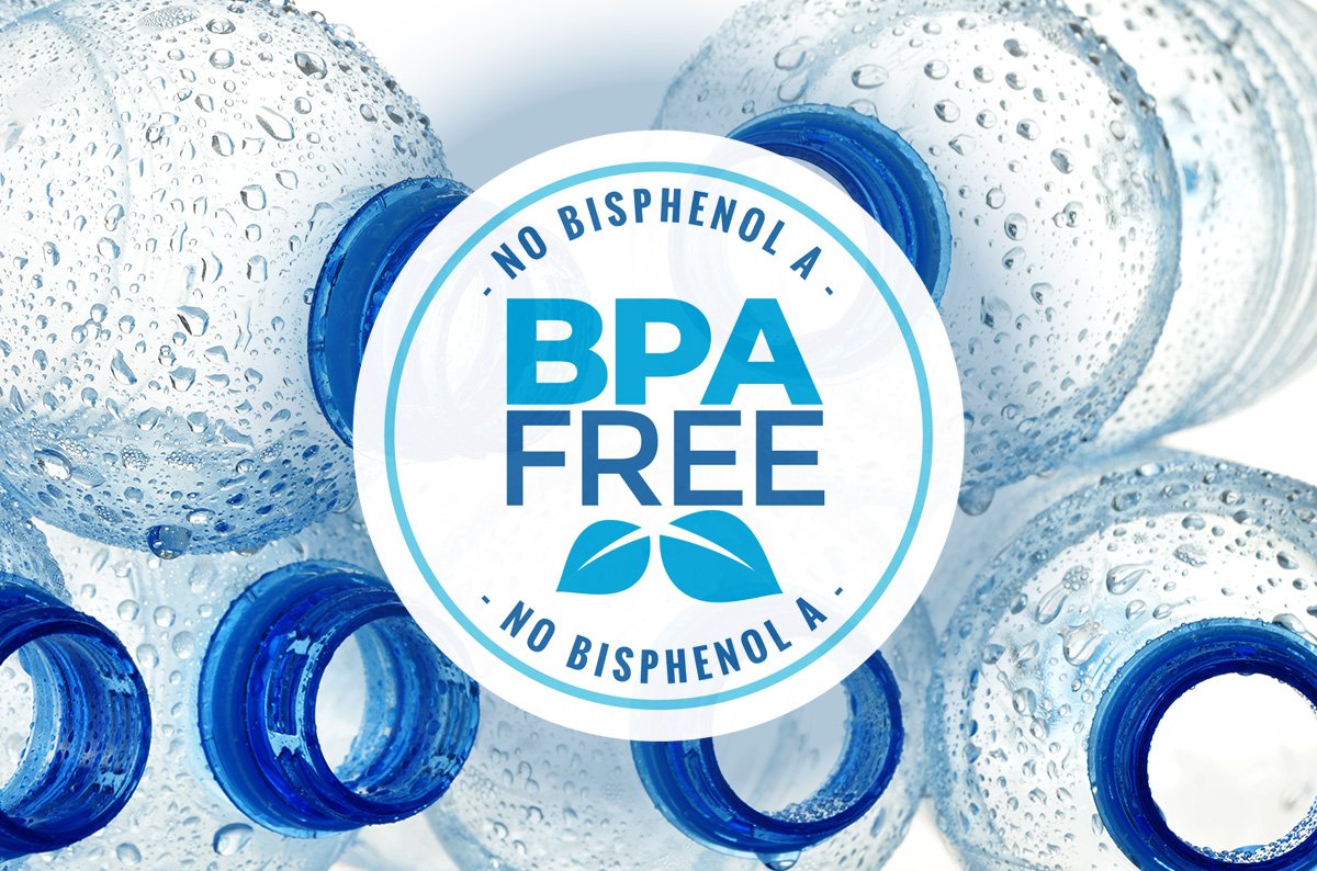 BPA Free Icon with Water Bottles